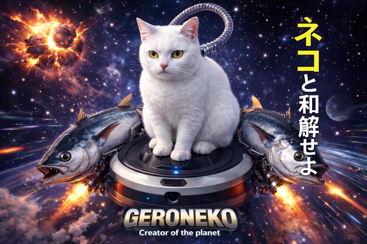 Sci-Fi Cat on Fish-Powered Vacuum preview image 1