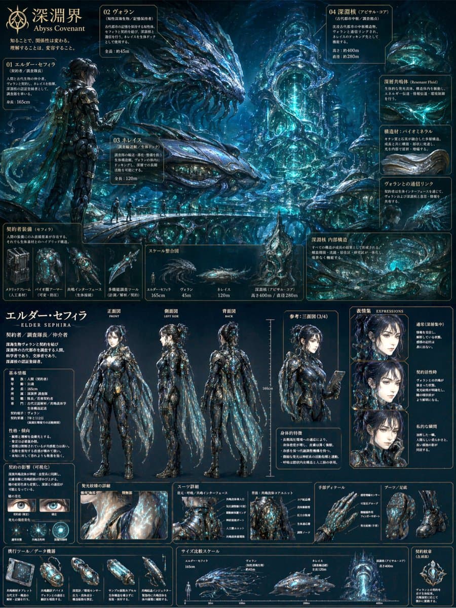 Sci-Fi Concept Art & Character Sheet preview image 1