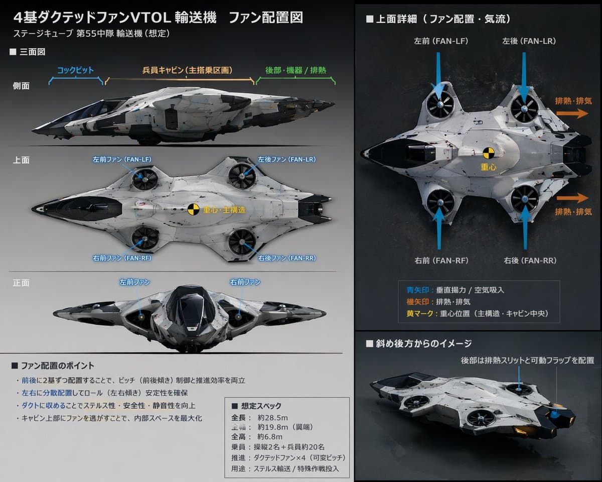 Sci-Fi VTOL Aircraft Technical Spec Sheet preview image 1