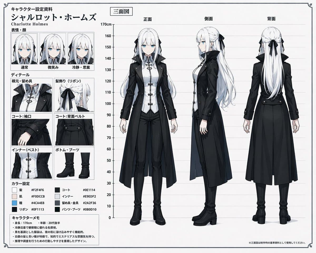 Anime Character Reference Sheet preview image 1