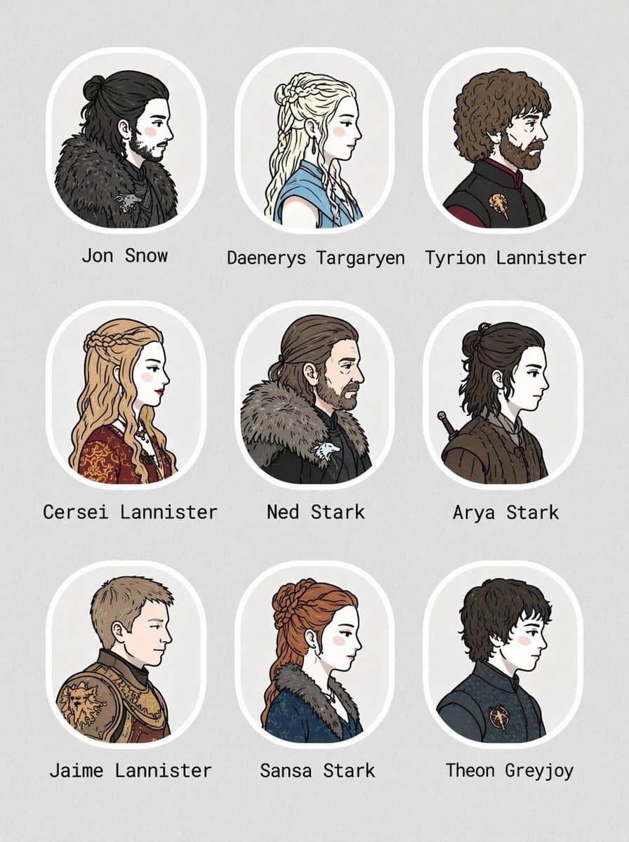 3x3 Character Portrait Grid preview image 1