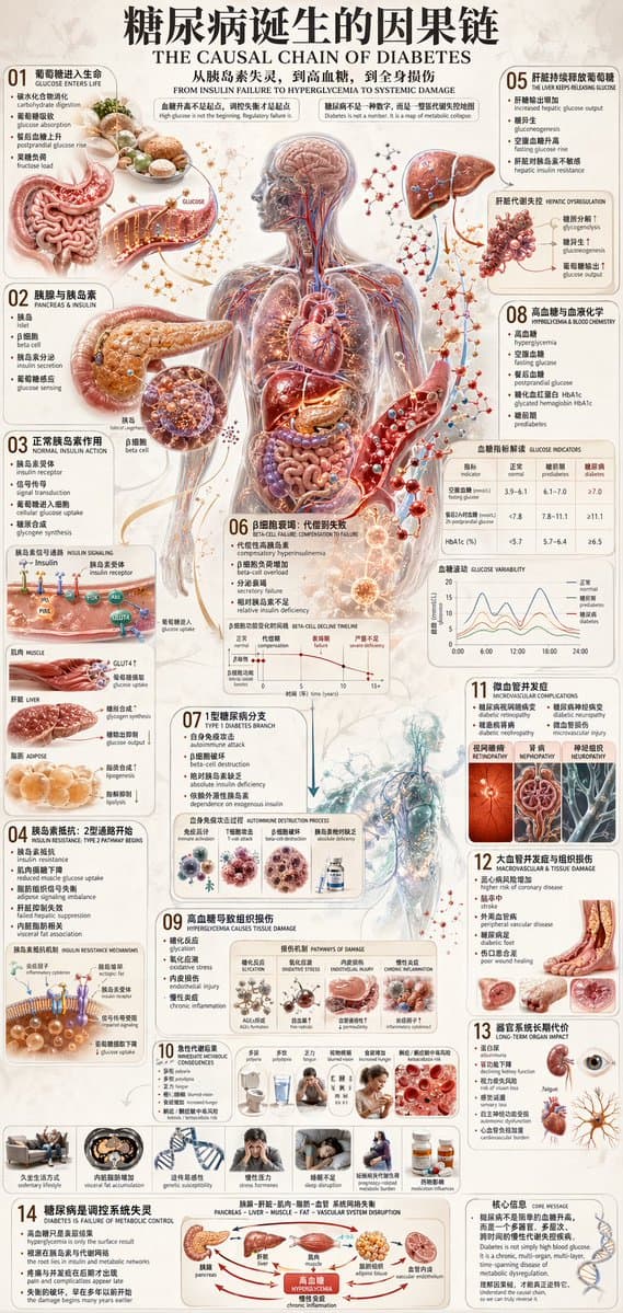 Diabetes Causal Chain Infographic preview image 1