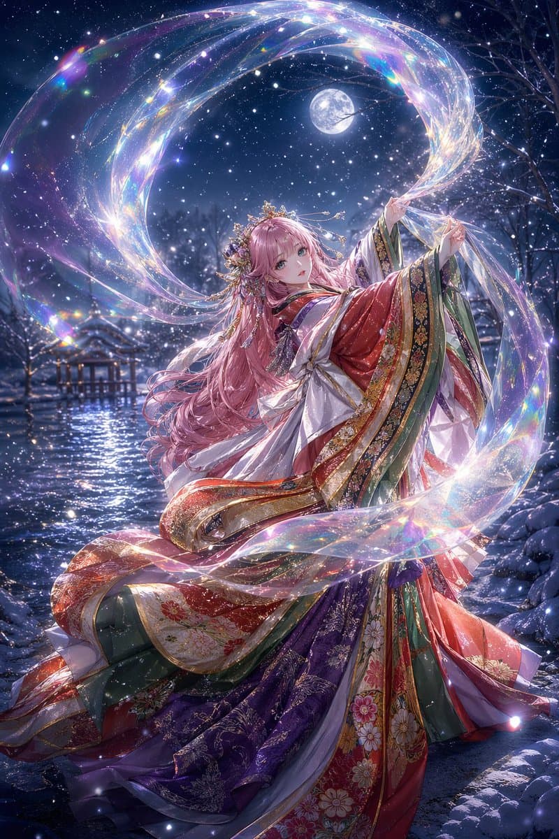 Moonlit Celestial Kimono Dancer preview image 1