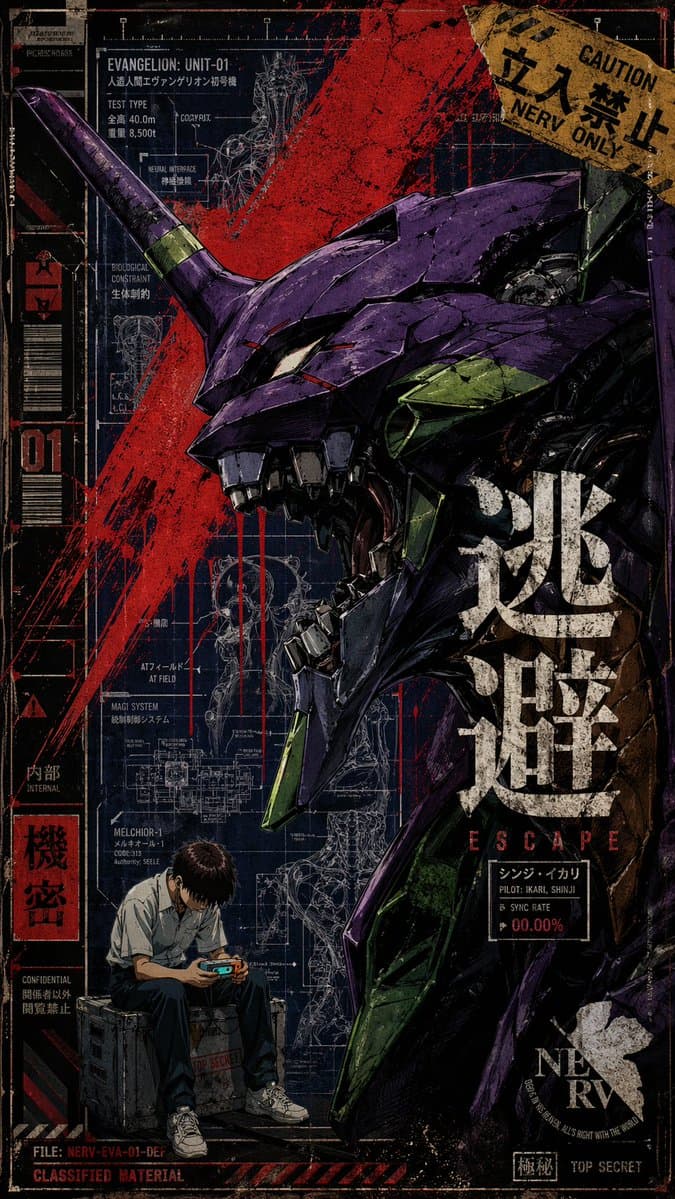 Gritty Evangelion Unit-01 Poster preview image 1