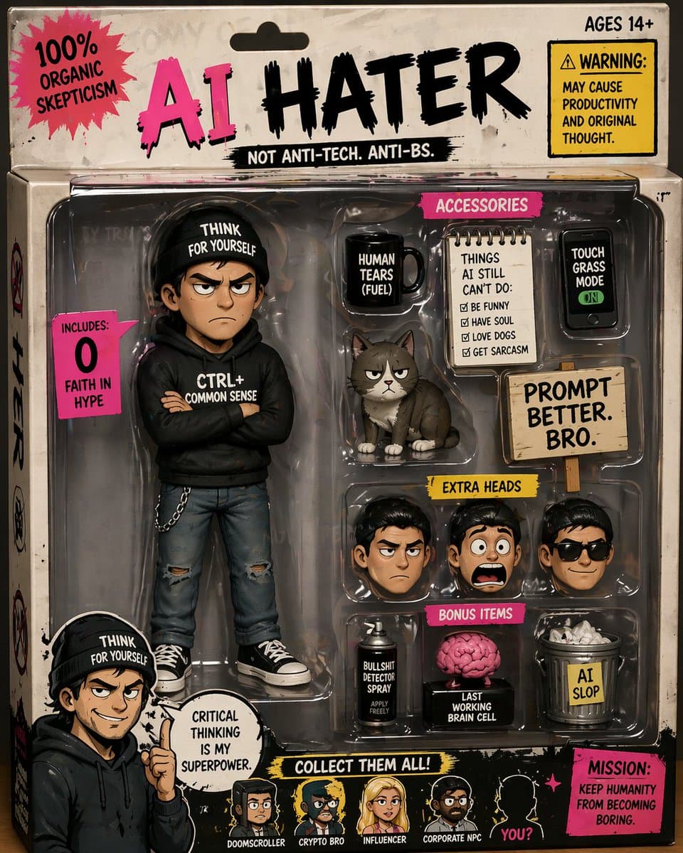 Satirical AI Hater Action Figure preview image 1