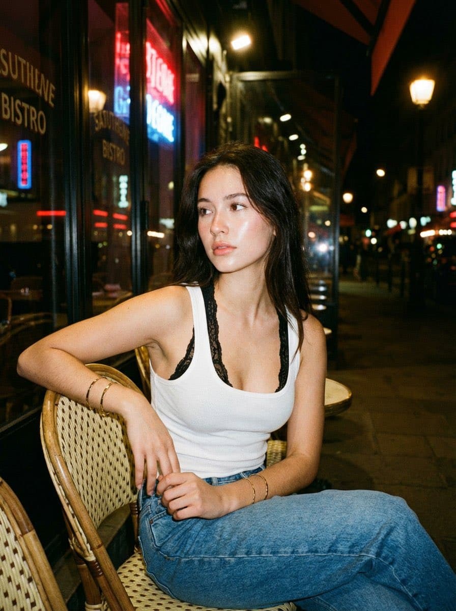 Night Flash Portrait Outside Restaurant preview image 2