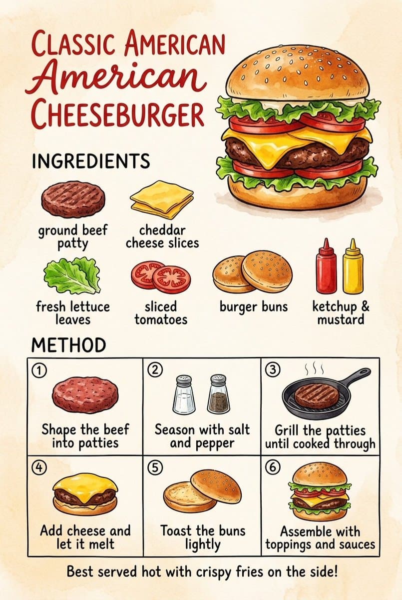 Vintage Cheeseburger Recipe Poster preview image 2
