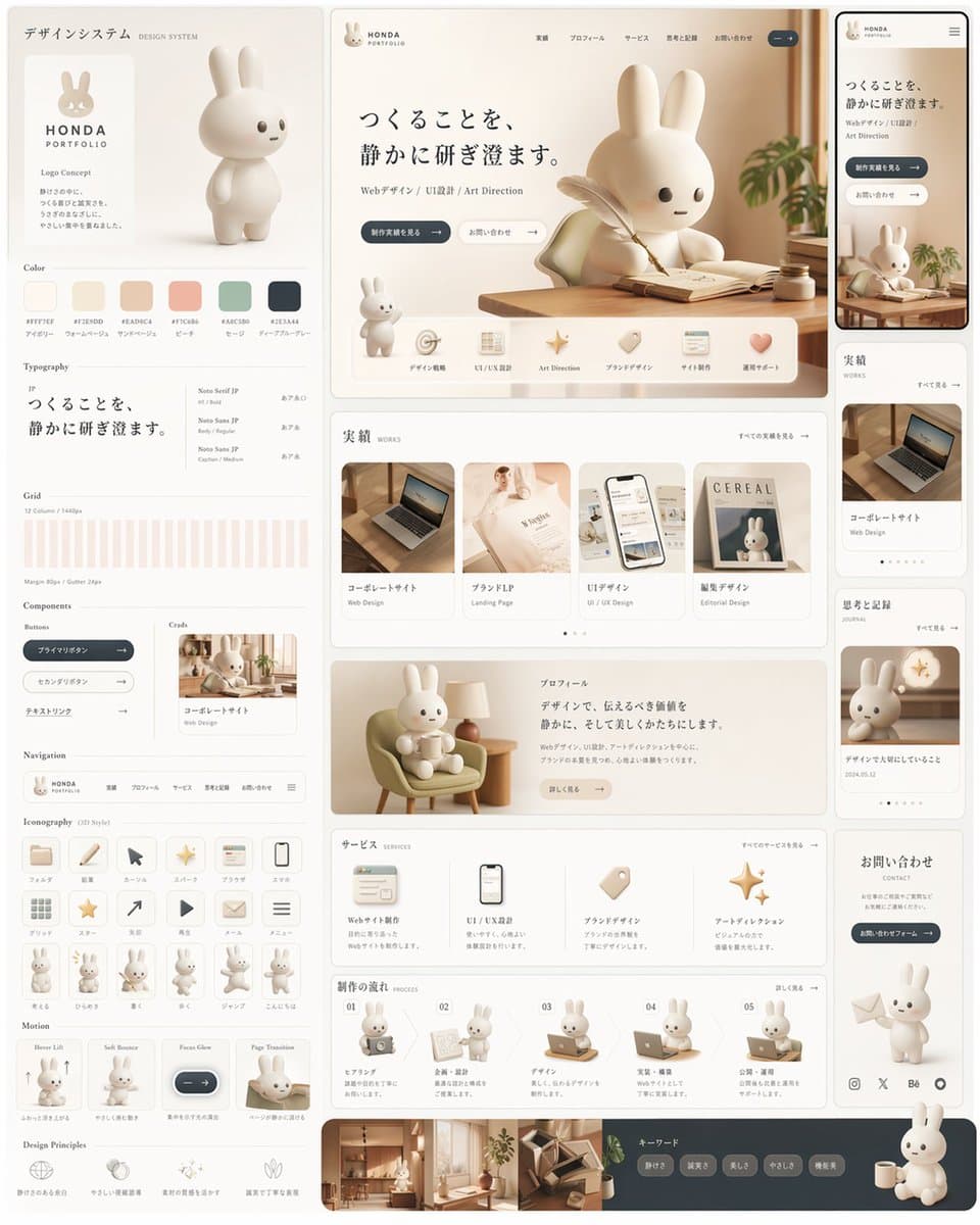 Rabbit Portfolio Design System Board preview image 1