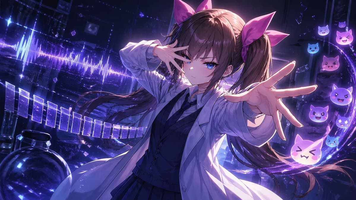 Chuunibyou Anime Girl in Neon Lab preview image 1