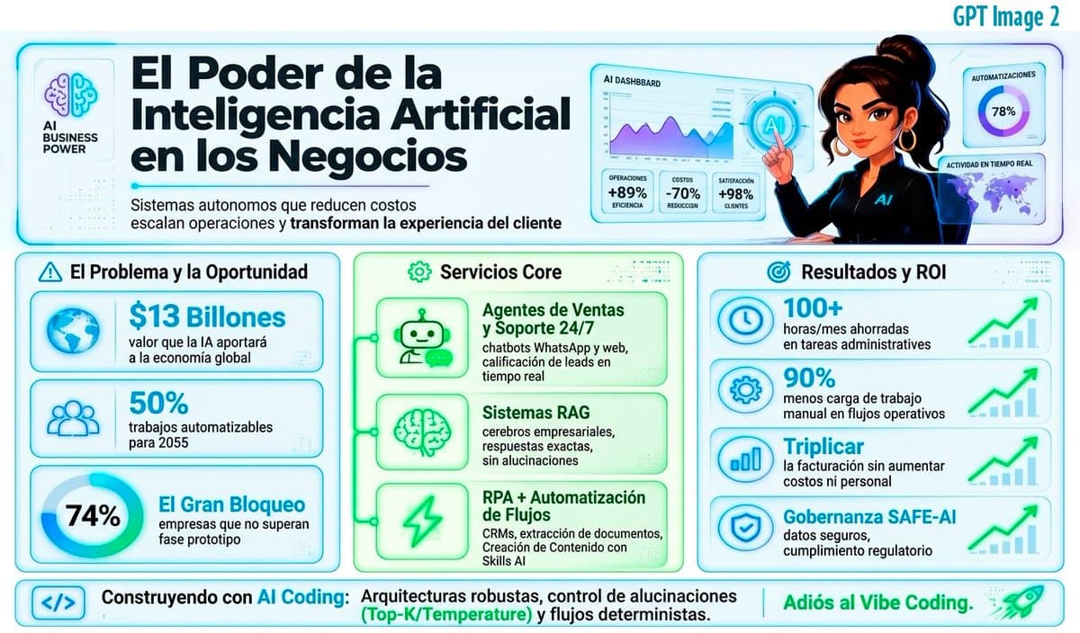 Spanish Neon AI Business Infographic preview image 2