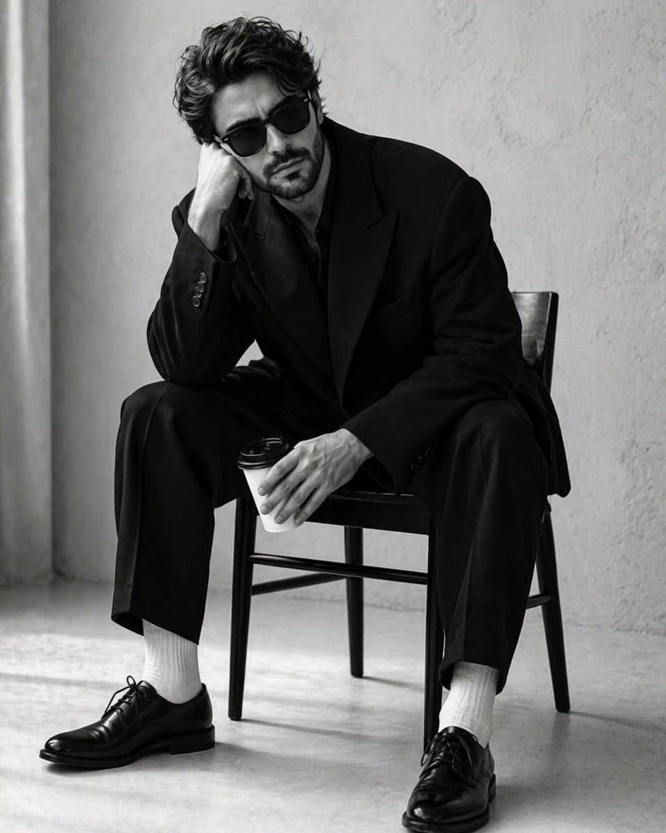 High-Contrast Monochrome Studio Portrait preview image 1