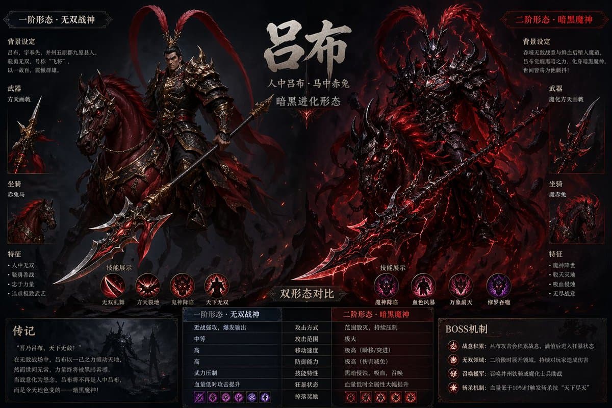 Lu Bu Game Boss Dual Form Design preview image 1