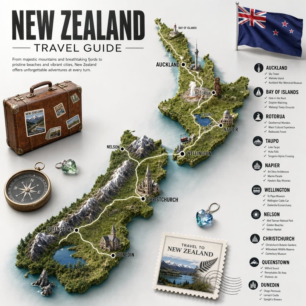 New Zealand Travel Guide Poster preview image 1