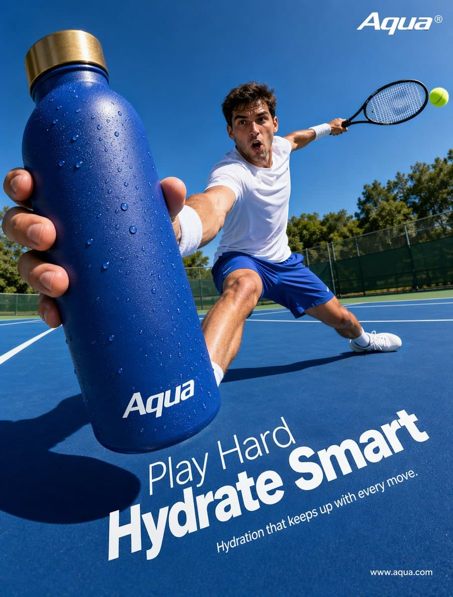 Tennis Hydration Ad Poster preview image 1