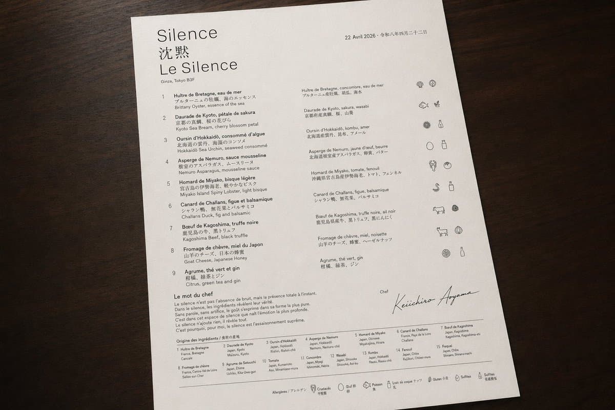 Luxury Bilingual Tasting Menu Photo preview image 1