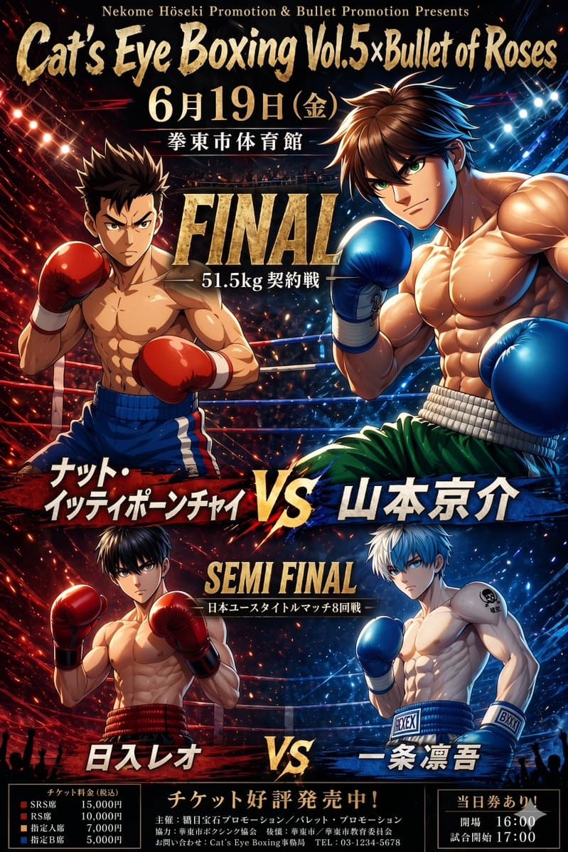 Anime Boxing Match Poster preview image 1