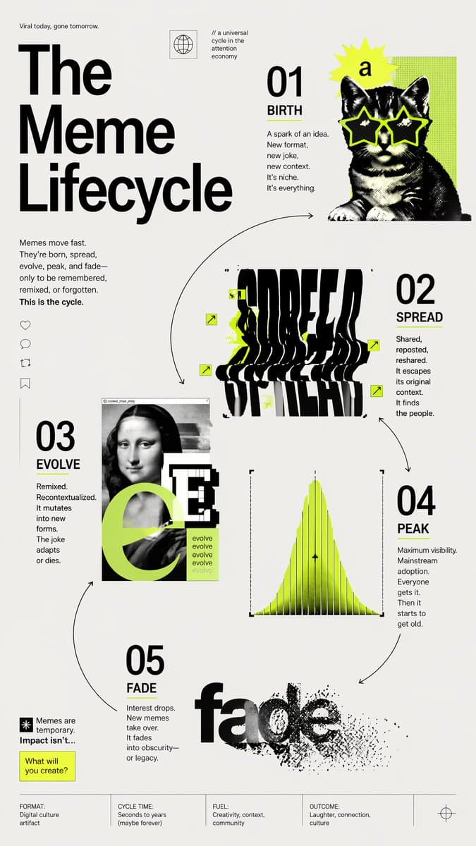 Meme Lifecycle Editorial Infographic preview image 1