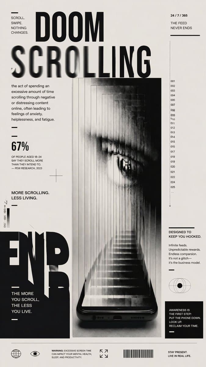 Doomscrolling Editorial Poster preview image 1
