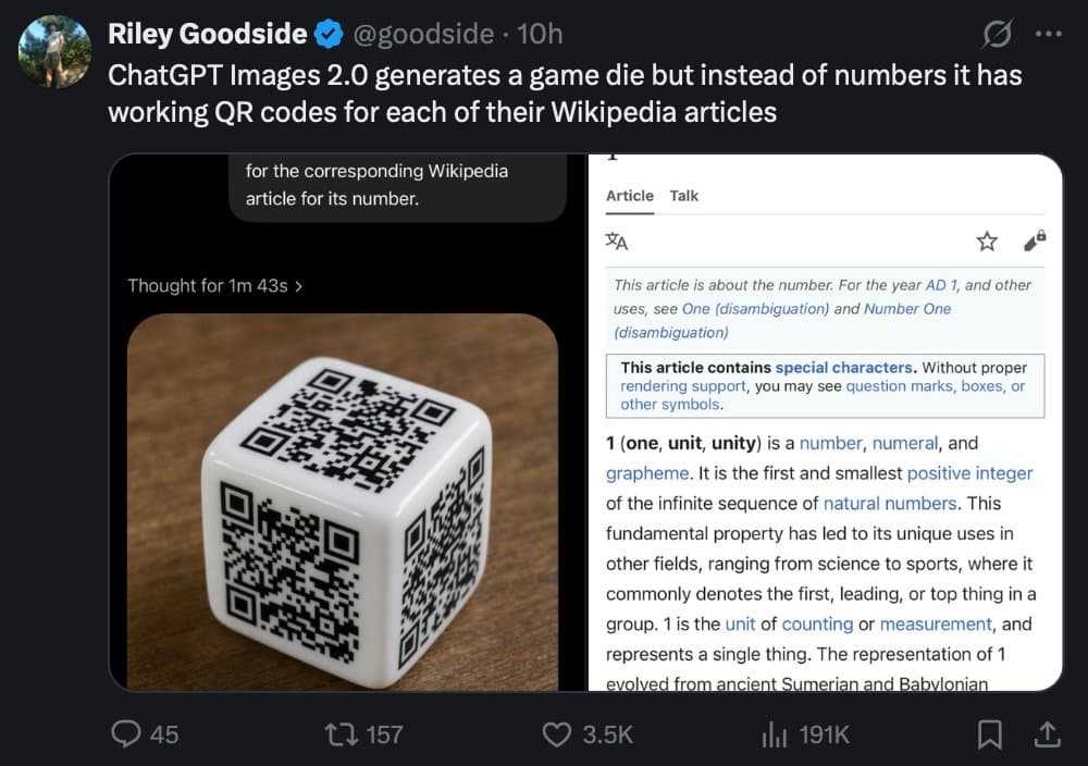 Tweet Screenshot of QR Code Dice Demo preview image 1