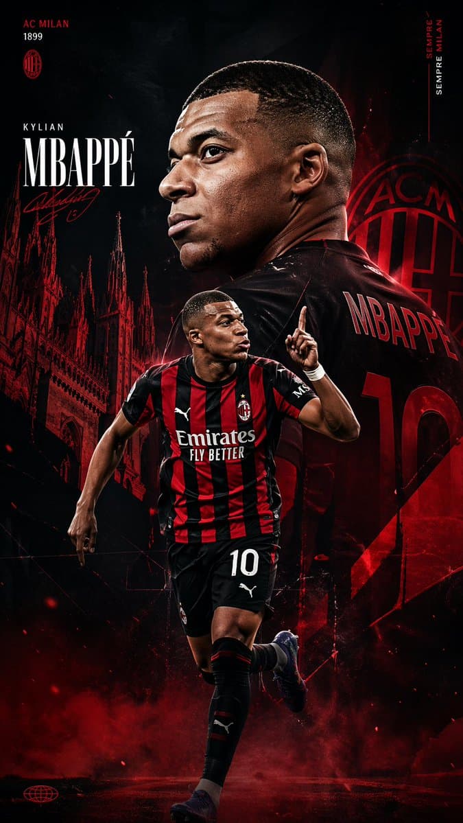 AC Milan Mbappé Transfer Poster preview image 1