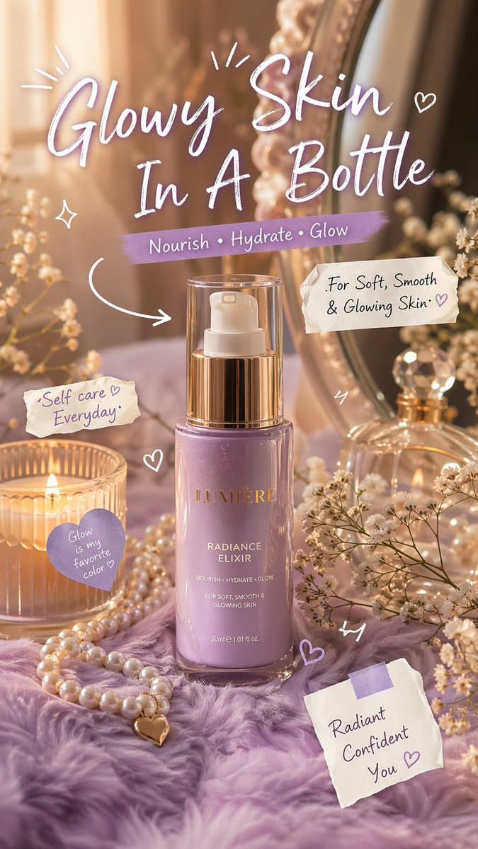 Luxury Lavender Skincare Ad preview image 1