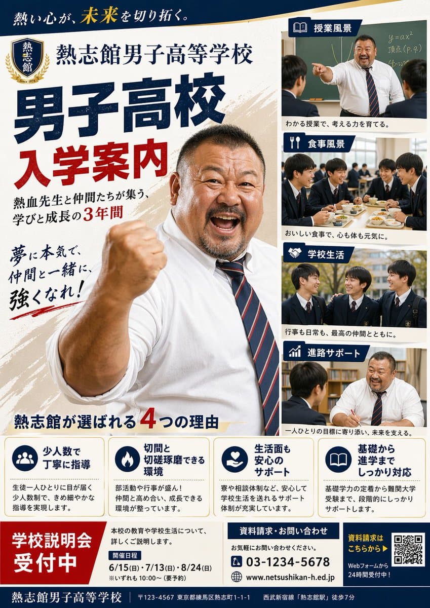 Japanese Boys High School Admissions Poster preview image 1