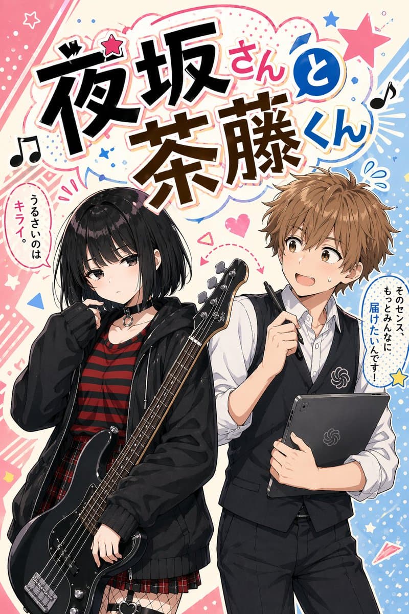 Manga Cover With Bass Girl and Designer Boy preview image 1