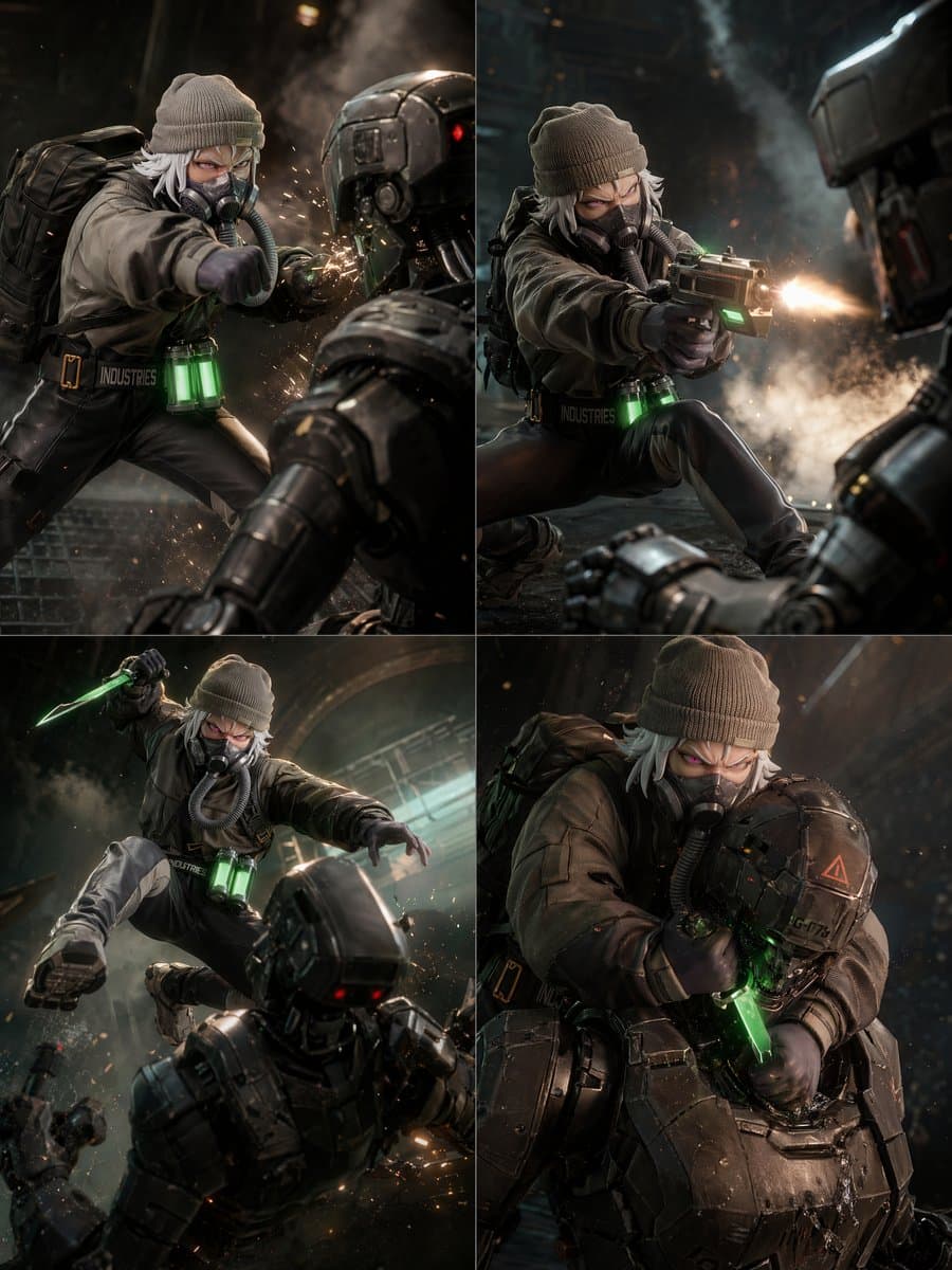 2x2 Sci-Fi Combat Action Grid preview image 1
