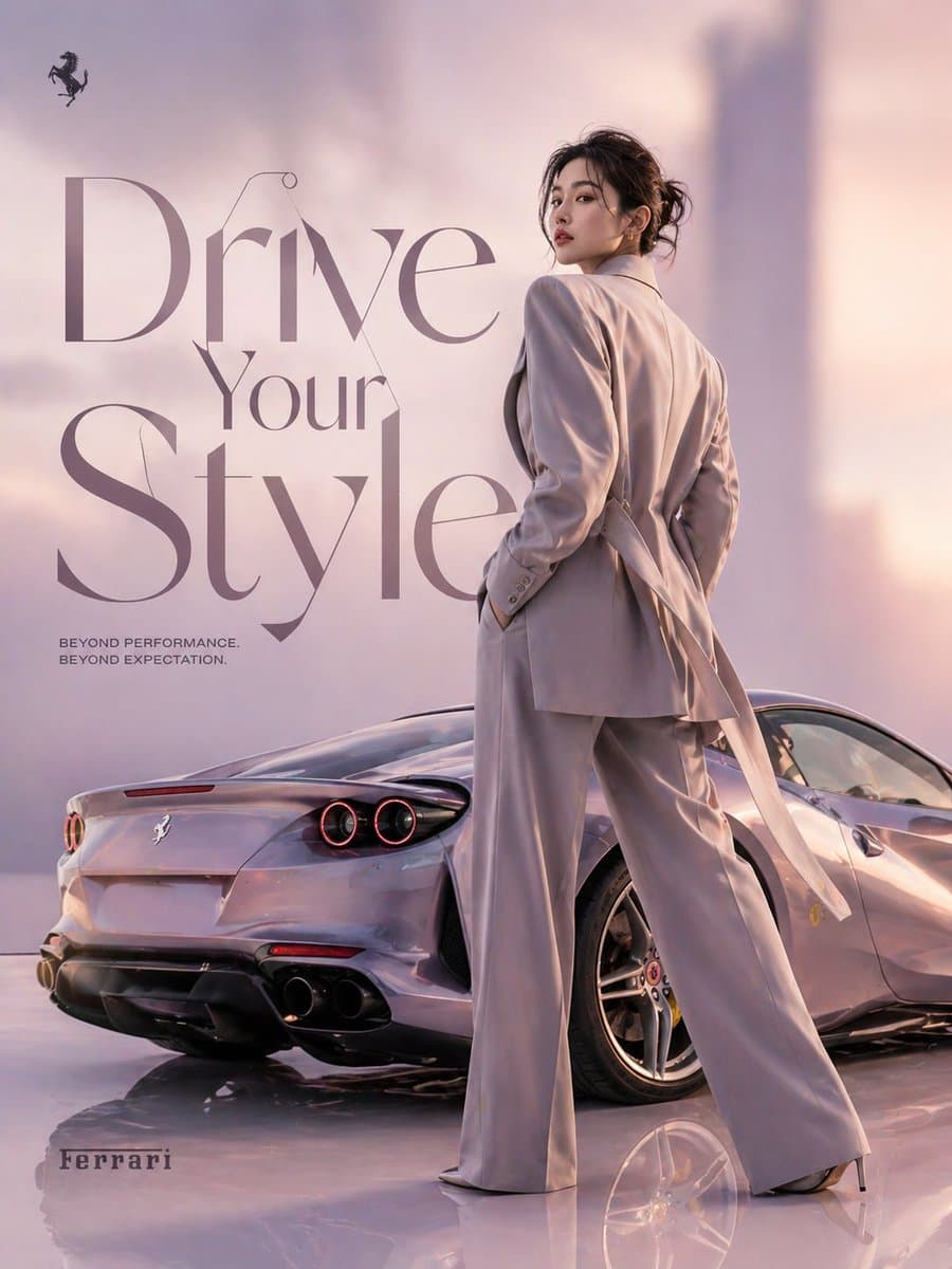 Korean Model and Luxury Car Advertisement preview image 2