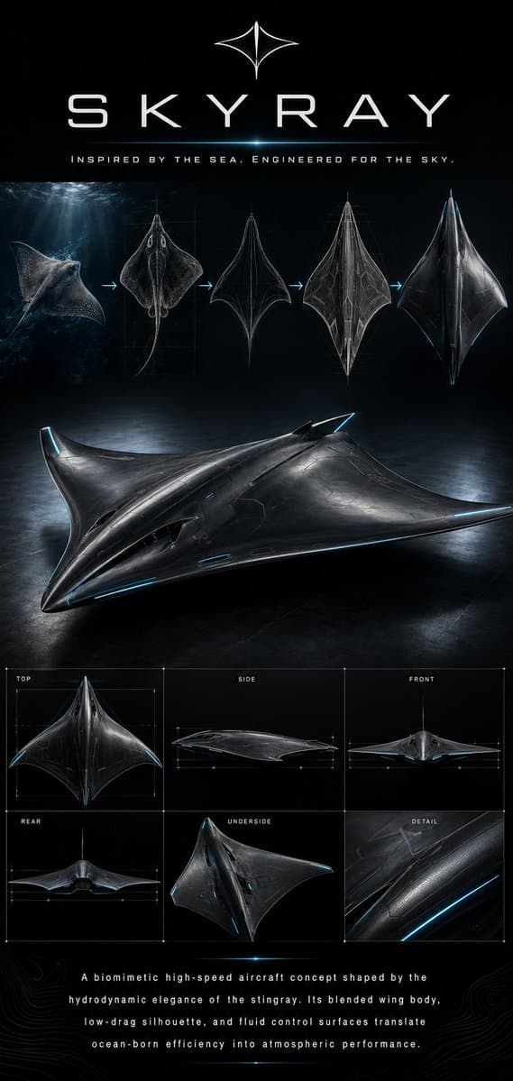 Biomimetic Skyray Aircraft Poster preview image 1