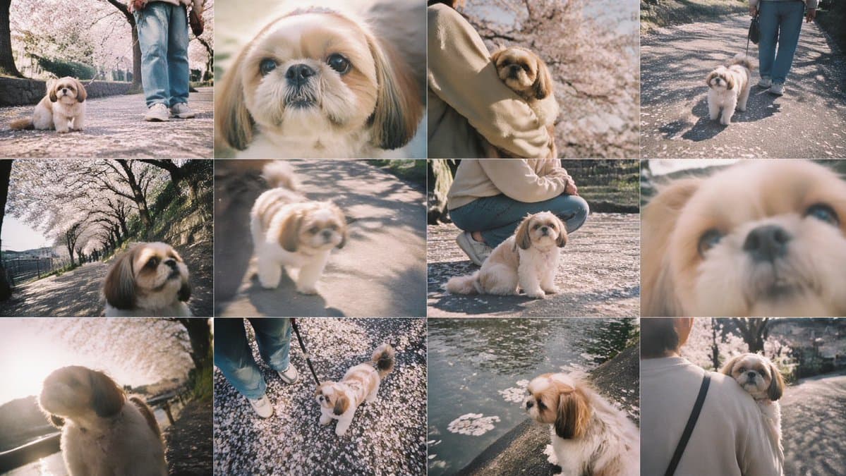 Cherry Blossom Shih Tzu Photo Collage preview image 1