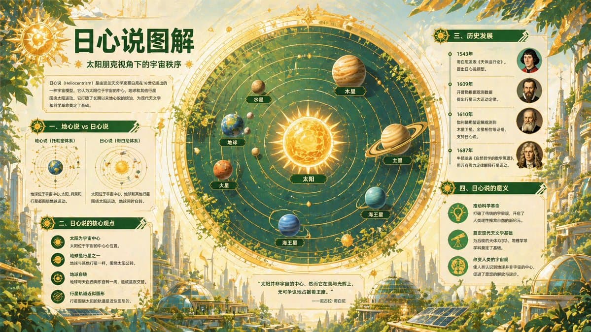 Heliocentric Theory Infographic Poster preview image 1