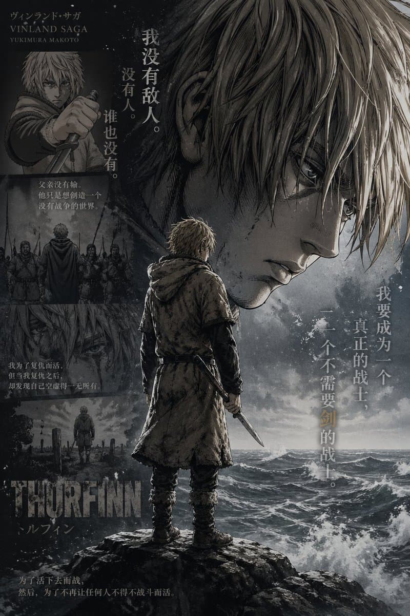 Vinland Saga Thorfinn 风暴海报 preview image 1