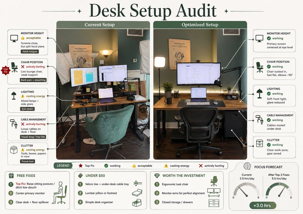 Desk Setup Audit Infographic preview image 1