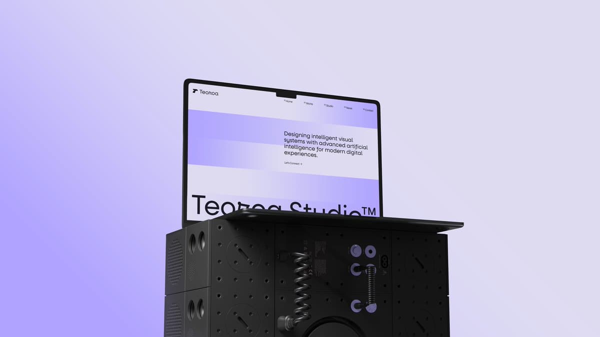 Minimal Laptop on Industrial Pedestal preview image 1
