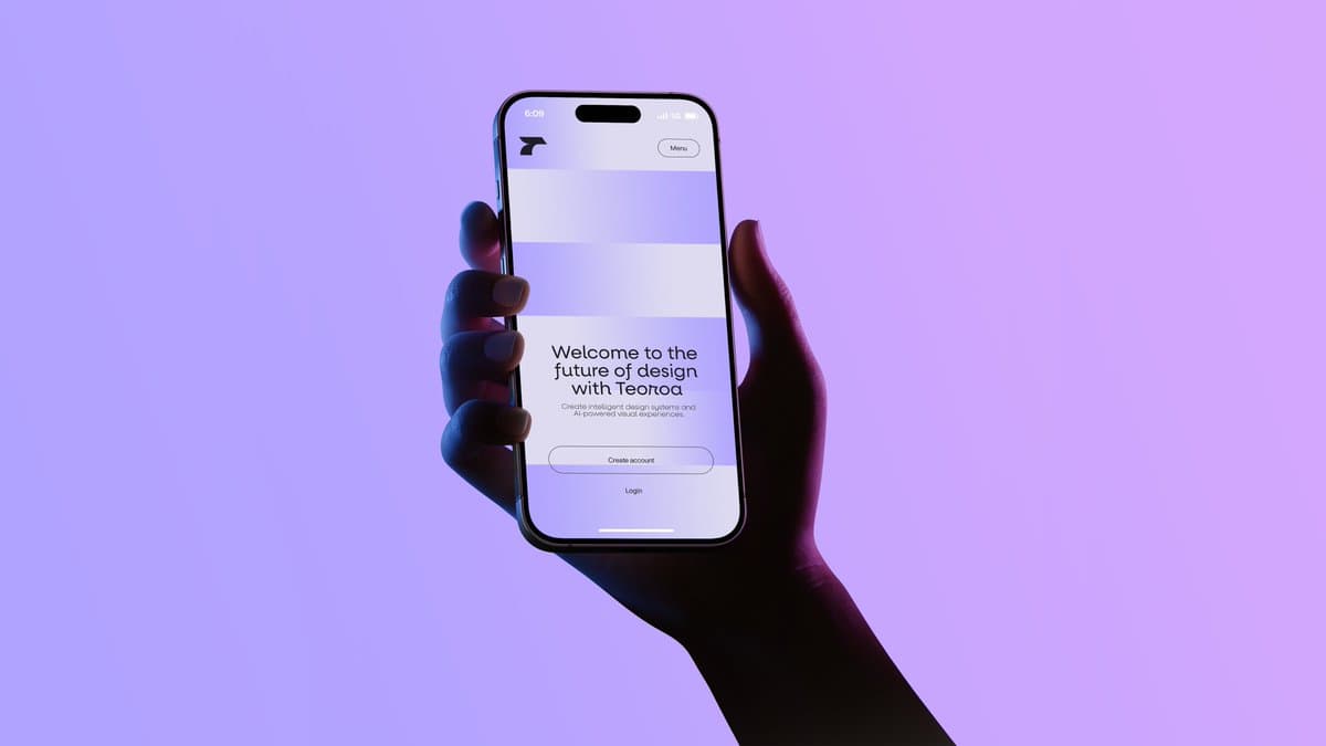Neon Hand Holding Smartphone Mockup preview image 1