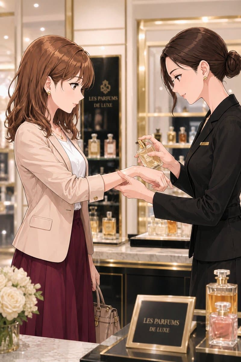 Luxury Perfume Counter Office Lady Scene preview image 1