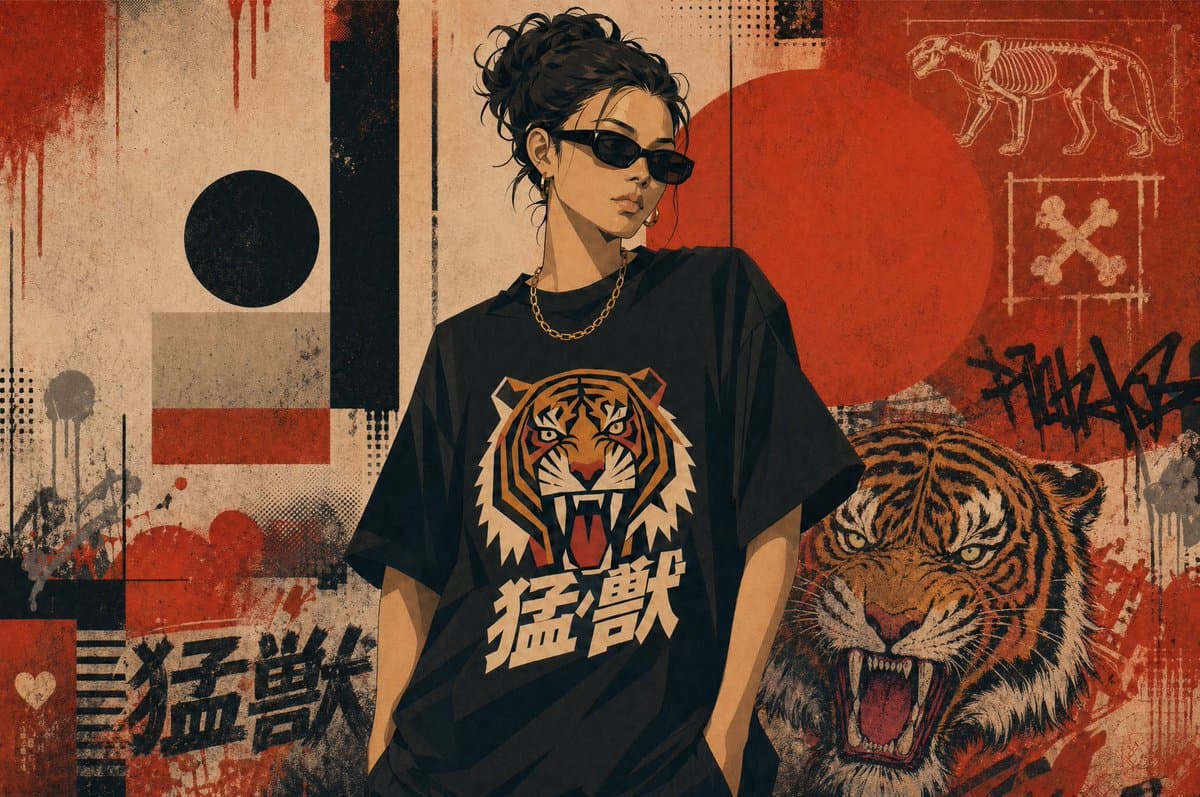 Grunge Tiger Streetwear Poster preview image 1