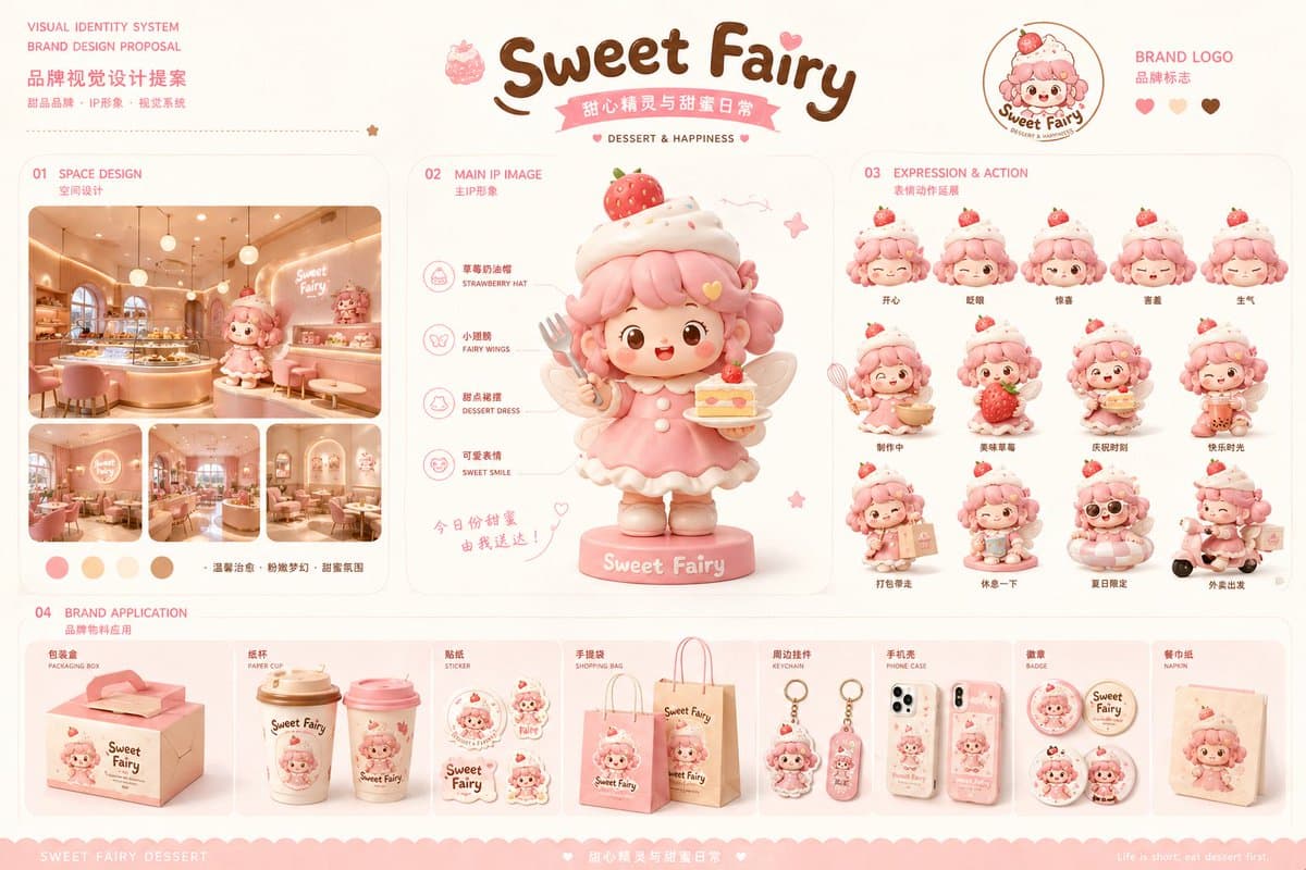 Dessert Brand Visual Identity Proposal Board preview image 1