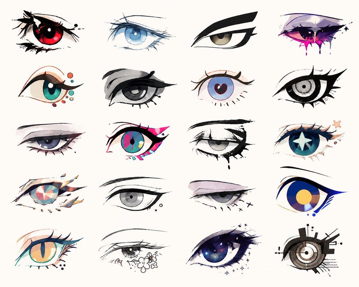 Illustrator-style eye design preview image 1