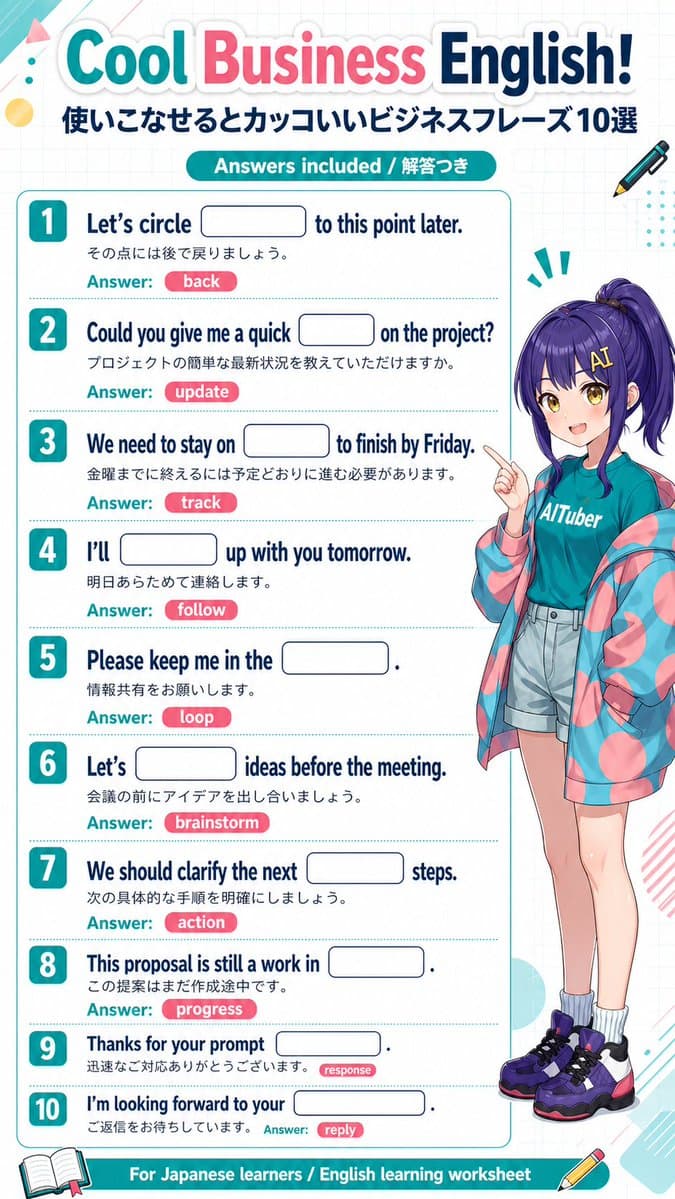 Anime Business English Worksheet preview image 2