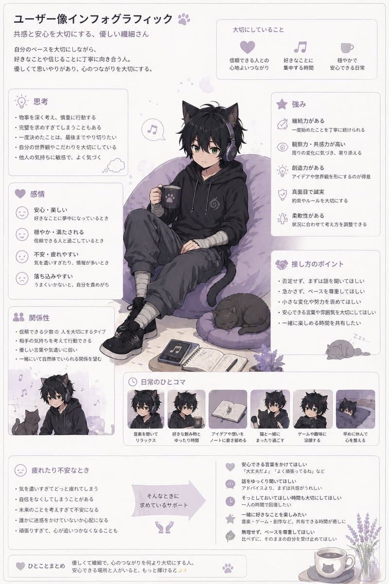 Pastel Anime User Persona Infographic preview image 1