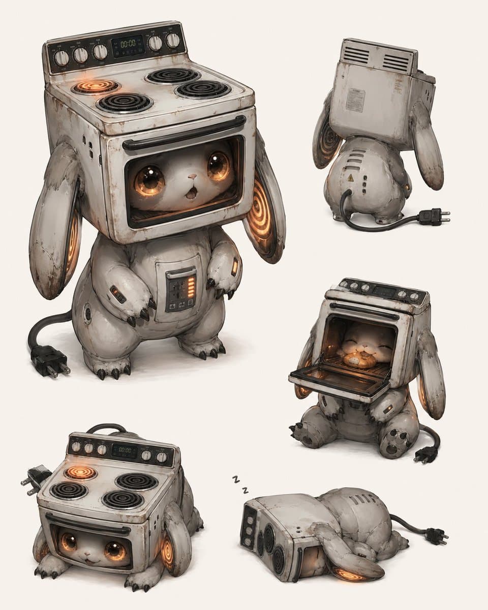 Vintage Stove Bunny Creature Sheet preview image 1