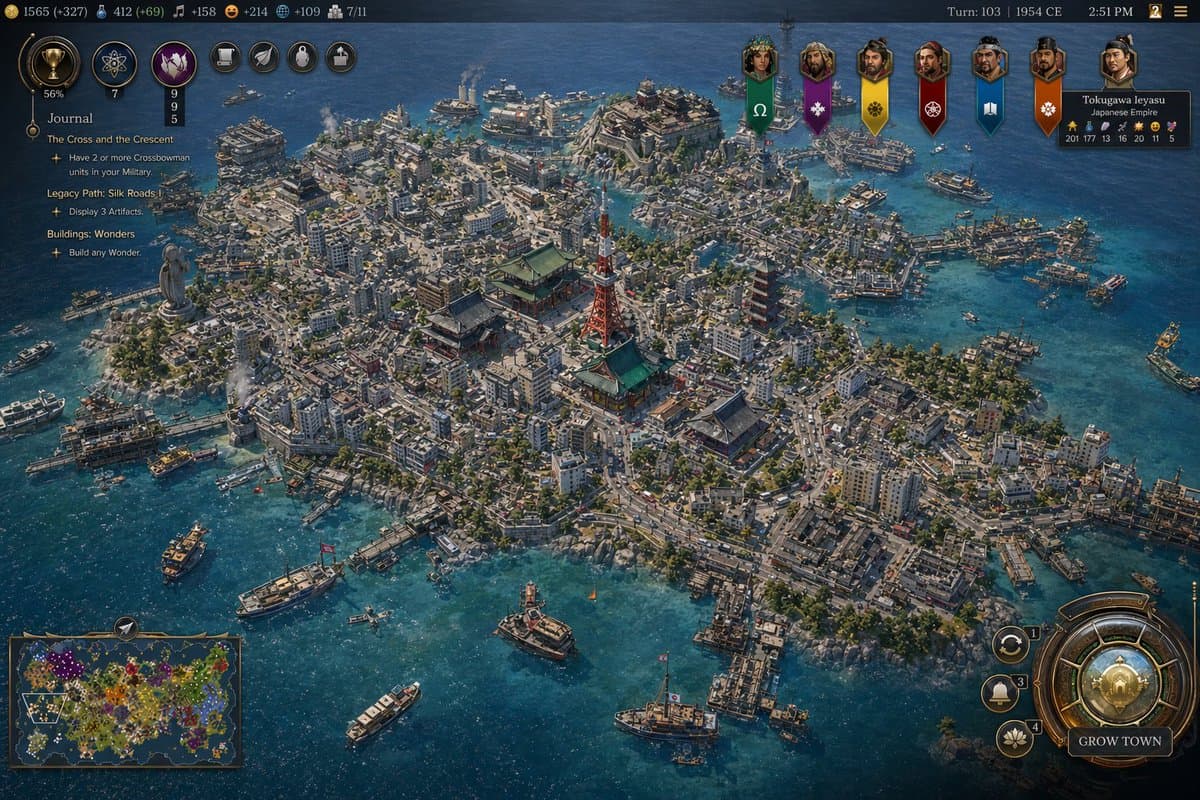 Civ-Style 1954 Tokyo Harbor Screenshot preview image 1