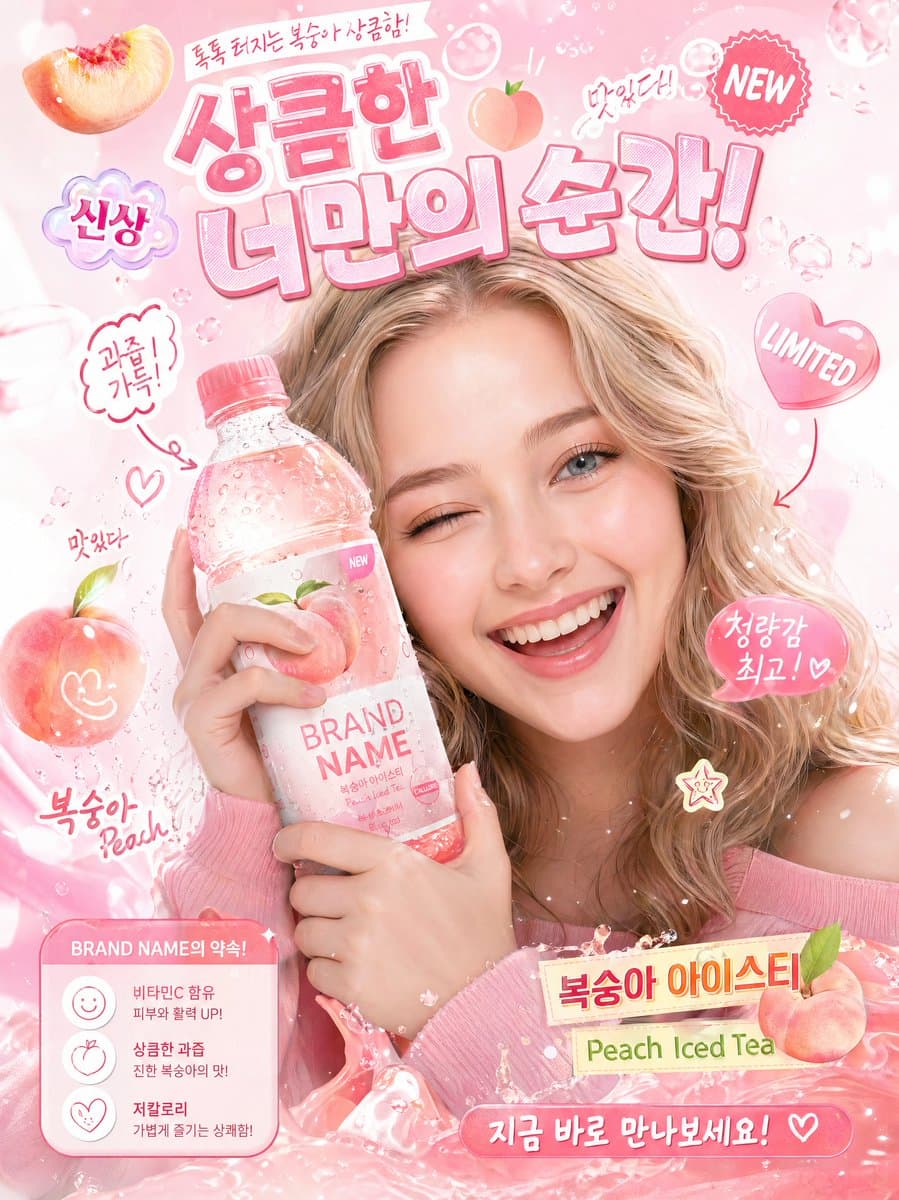 Korean-Style Interactive Beverage Poster preview image 1