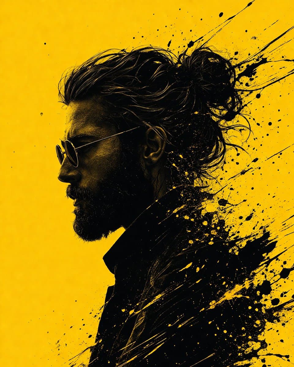 Graphic Novel Ink Splatter Portrait preview image 1