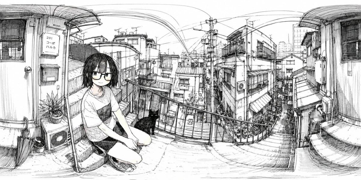Ink 360 Panorama of Tokyo Backstreet preview image 1