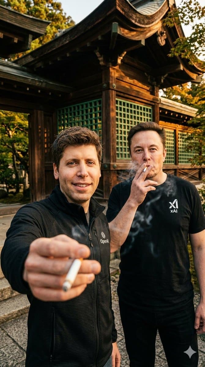 Cinematic Tech Leaders Smoking Portrait preview image 2