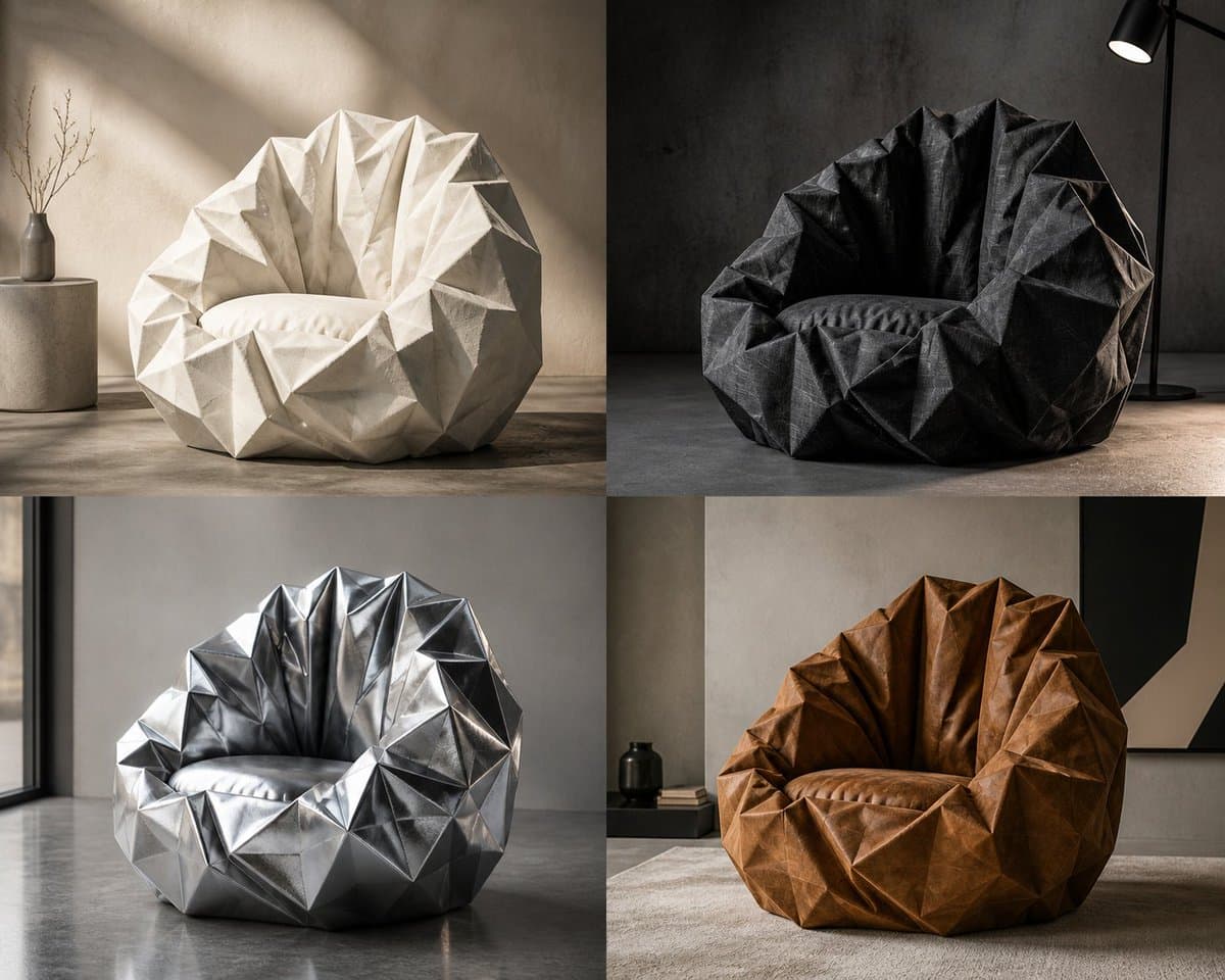 Crumple Paper Furniture Concept Design preview image 3