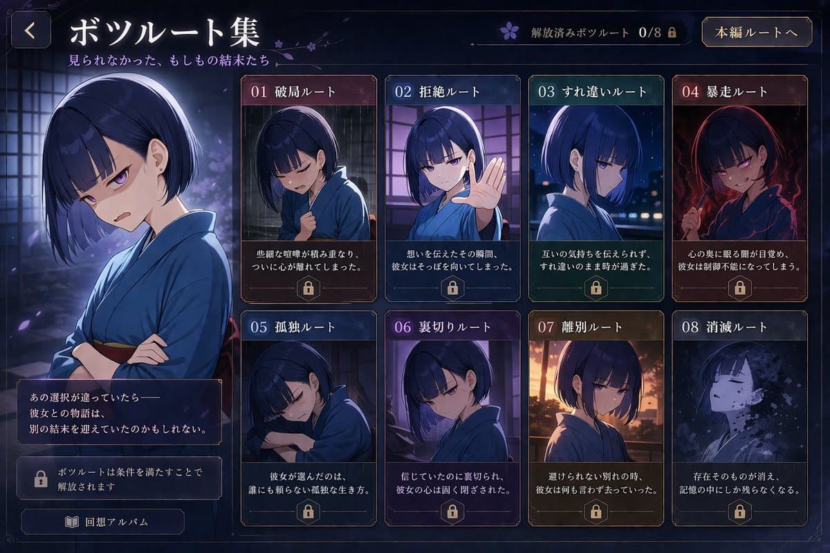 Visual Novel Rejected Routes UI preview image 1